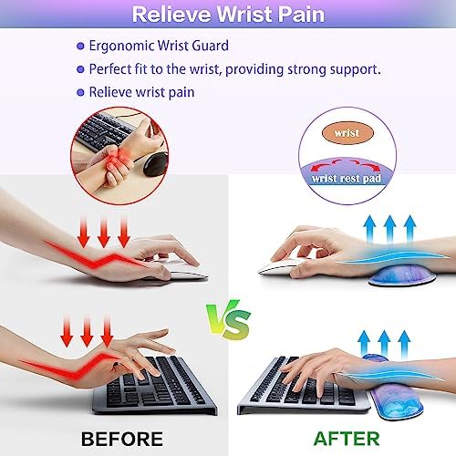 4-in-1 Mouse Pad with Wrist Rest Purple,35.4×15.7in Large Gaming Mouse Pad - Image 3