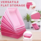 Novabright 6 Pack Pink Letter Size Flat Storage Organizer Trays Bins - Image 3
