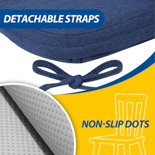 AAAAAcessories Chair Cushions for Dining Chairs, 17 x 16 x 2 in, Set of 4 - Image 5