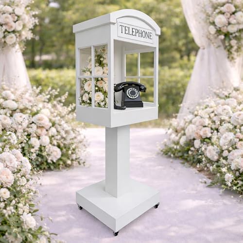 Telephone Booth Audio Guest Book White Phone Booth Stand Wedding Telephone Booth Box Perfect for Video Message Recording Wedding Party Ceremony Decoration - Image 6