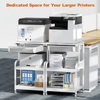 EasyCom Large Printer Stand with Drawer, 3-Tier Industrial Rolling Cart - Image 2
