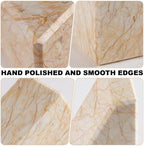 Marble Bookends，Natural Decorative Bookend for Shelves, Non-Skid Book End for Heavy Books, Idea Book Stoppers & Holder for Desk Bookshelf Decor, Modern Home Decor Cream Color Book Ends, Set of 2 - Image 3