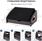 StrongTek Wooden Foot Stool Under Desk, Removable Cushion, Espresso - Image 3
