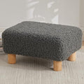 Small Foot Stool Ottoman, Sherpa Footstool Ottoman Foot Rest for Couch, Rectangle Footstools and Ottomans Small for Living Room, Entryway and Bedroom (Gray) by FIMIVIBI