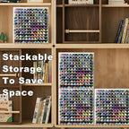 MinBoo Bamboo Art Supply Storage Rack - Wooden Marker Organizer for 144 Markers, Pens, Colored Pencils, Paint Brushes (White) - Image 6
