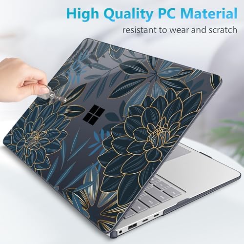 Mektron Case for 13.8" Microsoft Surface Laptop 8/7 (2026/2024) Surface Laptop 13.8 Inch Cover Fits Model 2036, Keyboard Cover +Screen Protector +Dust Plugs, Dahlia Flower C035 - Image 6