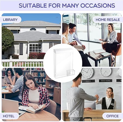 Barydat 8.5 x 11 Inch Outdoor Brochure Holder with Lid Acrylic, Wall Mount Waterproof with Business Card Holder, Clear Literature Box with 4 Screws for Pamphlet Flyer Map Document Display - Image 6