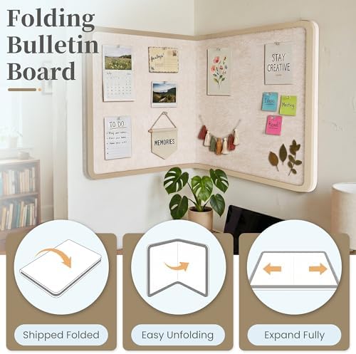 Bulletin Board Decorative Felt Foldable Vision Photo Pin Boards - Image 5