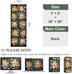 DUKINO 3x8 Kitchen Runner Rug, Soft Floral Washable Rug for Hallway, Black - Image 2