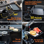Car Large Cup Holder Expander, 3-in-1 Cupholder Extender with Swivel and Detachable Snack Food Tray Table for Eating, Travel Essentials for Road Trips for Driver. Model A - Image 4