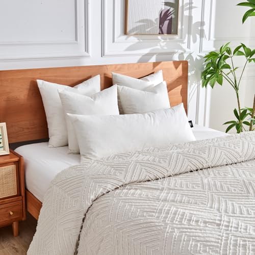 TOPGREEN Organic Feathers Down Lumbar Pillow Insert 14x36, White - Image 2