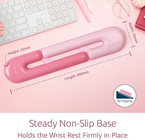 Kensington Duo Gel Loop Wrist Rest for Keyboard, Wrist Pad for Full Size Keyboard, Ergonomic Wrist Pad, Non-Skid Computer Pad with Wrist Support, Pink K62679WW, 17.7" x 3.7"x 0.9” - Image 6