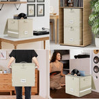 DocSafe Fireproof Vinyl Record Storage Box with Lock, Beige, 13"x13"x13" - Image 5