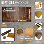Leather Desk Mat Set (32x16) - Full Grain Large Computer Gaming Mouse Pad - Image 2