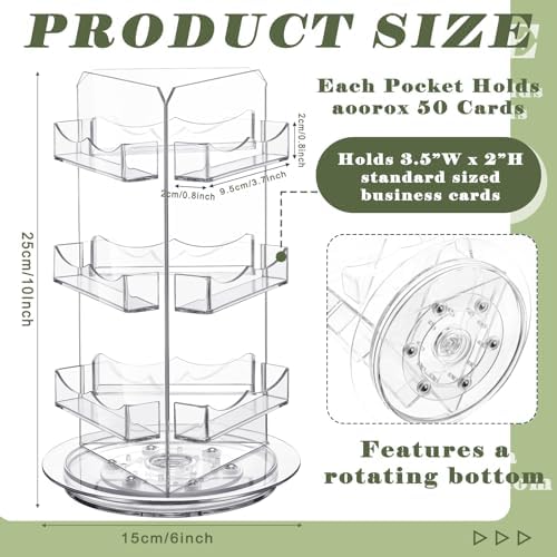 Rotating Business Card Holder Sticker Display Stand, 5.9 x 9.8 Inch - Image 2
