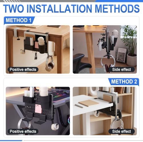 Desk Side Storage Organizer Set Fits Edge 0.2-2.2",Classic,Black - Image 5