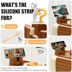 Couch Cup Holder Tray,Acacia Wood Couch Arm Table with Phone Holder, Large Foldable Sofa Arm Tray for Drink Snacks Table - Image 5