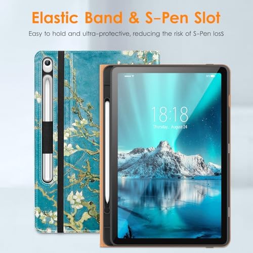 DTTO Leather Case for Samsung Galaxy Tab S10 Lite / S10 FE / S9 FE, Blossom - Image 4