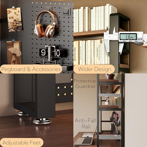 Desktop Hutch Bookshelf, 2-Tier Metal Desk Shelf for Top of Desk - Image 5