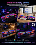 RGB Mouse Pad XXL Gaming Desk Mat 19 Light Modes, 35.4 x 15.7IN - Image 3