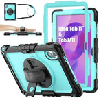 SEYMAC stock Tablet Case for Lenovo Idea Tab 11'' / M11 (TB336FU/TB330FU) 11 inch Drop-Proof Protection Cover with 360° Rotate Stand & Strap [Pen Holder] & Screen Protector 2025/2024, Sky Blue+Black by SEYMACstock