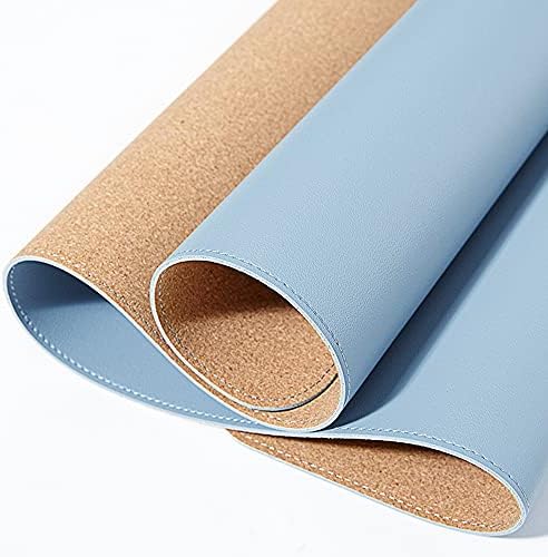 Desk Pad, Natural Cork Leather Dual Sided Desk Mat, Waterproof Desk Mat, PU Leather Mouse Pad, Non-Slip Large Mouse Pad for Office Home by Unknown