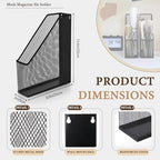 Sliner 4 Pack Metal Magazine Holder Black Mesh Steel Document Rack 1 Section File Organizer Extra Wide Magazine Folder Storage Desk Tidy for Office Home, 12.6”x 9.8”x 3” - Image 2