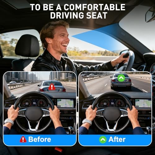 Denchy Memory Foam Car Seat Cushion with Back Support, Truck Driver Cushion - Image 3