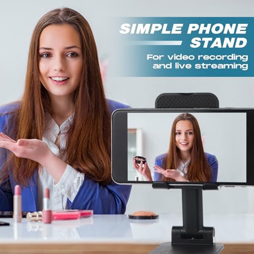Wonderjune 48 Pcs Cell Phone Stand for Desk Phone Holder Stand Foldable Angle Height Adjustable Portable Holder Tablet for Office Travel Photography (Black) - Image 6