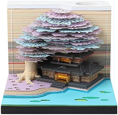 3D Memo Pad Tree Model Colorful 3D Sticky Notes Paper Notes,3D Art Notepad with Pen Holder LED(Purple Marriage Tree) by SIWEME