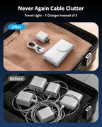 JoyGeek Foldable 3-in-1 Wireless Charging Station for iPhone Air/17/16/15/14/13/12, Charging Stand for Apple Watch 11-2 and AirPods, Travel Wireless Charger - Image 3