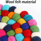 Wool Felt Woven Cup Mats Coasters Set Handmade Table Protector Cute Desk Pads - Image 5