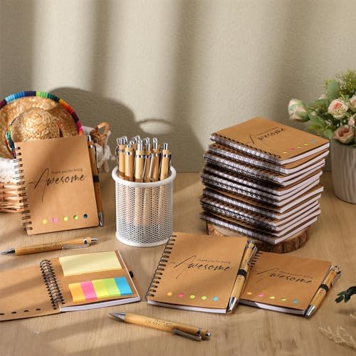 20 Sets Teacher weekly Planner with Pen, Bamboo, Kraft Colors - Image 5