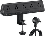 AnnTane Desk Clamp Power Strip USBC, 40W Fast Charging, 10 Ft, Black by anntane