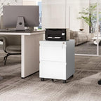 Fesbos 2 Drawers Vertical File Cabinet - Fully Assembled White Under Desk Mobile Filling Cabinet Small Lockable Home Office File Cabinets for A4/Letter/Legal Size - Image 2