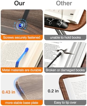 Tounee Adjustable Book Stand with 360° Swivel Base,Bright Silver - Image 7