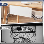 2 Pack Under Desk Cable Management Tray,Hold 11 lbs, 16 x 6 x 6 Inch, White - Image 4
