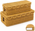 Patelai 2 Pack Scalloped Cable Management Box, Plastic, Natural Color by Patelai