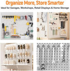 40 Pack Heavy Duty Pegboard Hooks, 4”, 5”, 6” & 8” Galvanized Iron Peg Board Hooks, 0.223” Thick Single Hooks with Ball-End Design, Garage Tool Organizer Accessories - Image 7