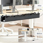 VIVO Black Screw-on 47 in Fabric Cable Management Tray, DESK-AC47F-S - Image 2
