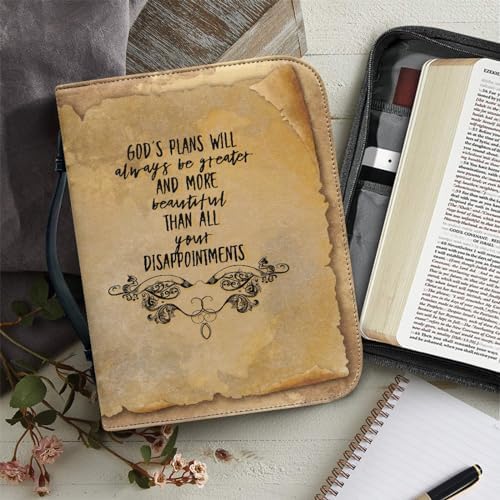 Classic Bible Cover for Women Girls Large PU Leather Bible Carrying Case Bag Scripture Book Bag Protective Stylish Church Carrying Bag, Brown - Image 6