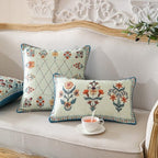 ISAENNE Linen Square Throw Pillow Cover,Set of 2,18"x18"-Floralsea B - Image 6