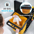 Simpli-Magic Janitorial Cart, 330 lbs Capacity – 3-Shelf Commercial Housekeeping Cleaning Cart on Wheels, 25 Gallon Bag with Lid – Stable, Smooth Movement - Image 4