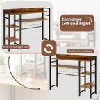 WAYTRIM Desk Shelf, Wood Desk Organizer Shelf 4 Tier Countertop Desktop Bookshelf Cubicle Storage Rack Top of Desk, Desk Hutch Dorm for Top of Desk Pegboard Hooks Set Desktop Display Rack (Brown) - Image 5