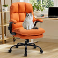 Comfy Office Chair Soft and Double Cushioned Ergonomic Computer Desk Chairs for Long Hours Executive Office Chair with Flip-up Armrests and Height Adjustment for Home Office Orange by Ergazivy