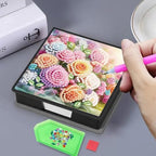 POETRYDRAW 4 Pcs Diamond Art Painting Kit Note Box, Diamond Art Notecard Box Sticky Note Holder for Adults Memo Pad Holder, Contains 160 Sheets of Paper (Flower) - Image 5