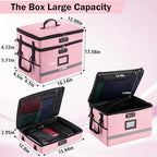 EXLIFBAG Fireproof File Organizer with Lock, 2 Layer - Image 3