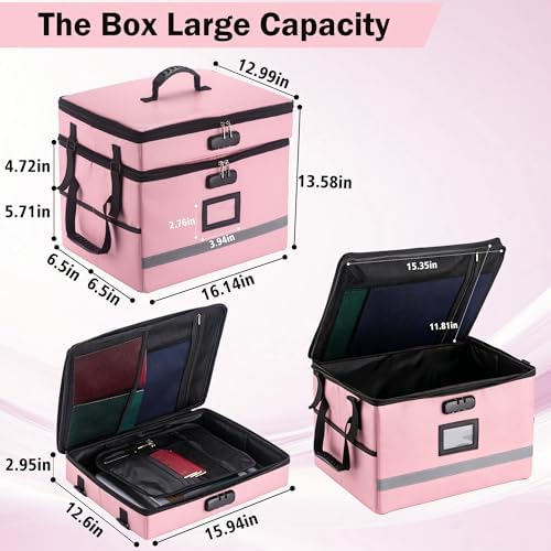 EXLIFBAG Fireproof File Organizer with Lock, 2 Layer - Image 3