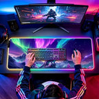 RGB Dragon Under Aurora Sky Gaming Desk Mat & Mouse Pad, XL - Image 7