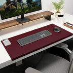 Edge-Locked Leather Desk Pad, Desk Blotter with Full Grip Fixation Lip, Waterproof Large Office Table Mat, Non-Slip Laptop Mouse Pads for Work Typing Writing (Red,47.2"x23.6") by Unknown